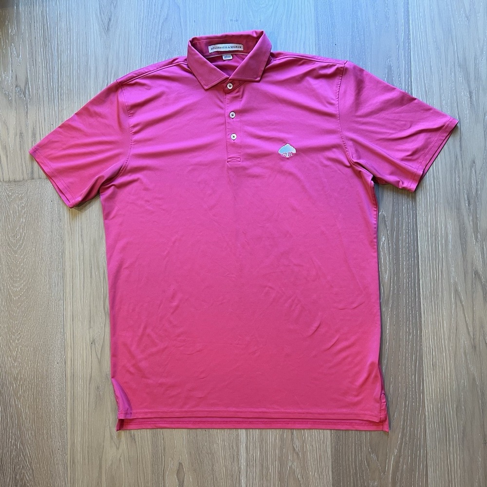 Holderness & Bourne Anderson Polo Mens L Pink Raintree Country Club Charlotte NC